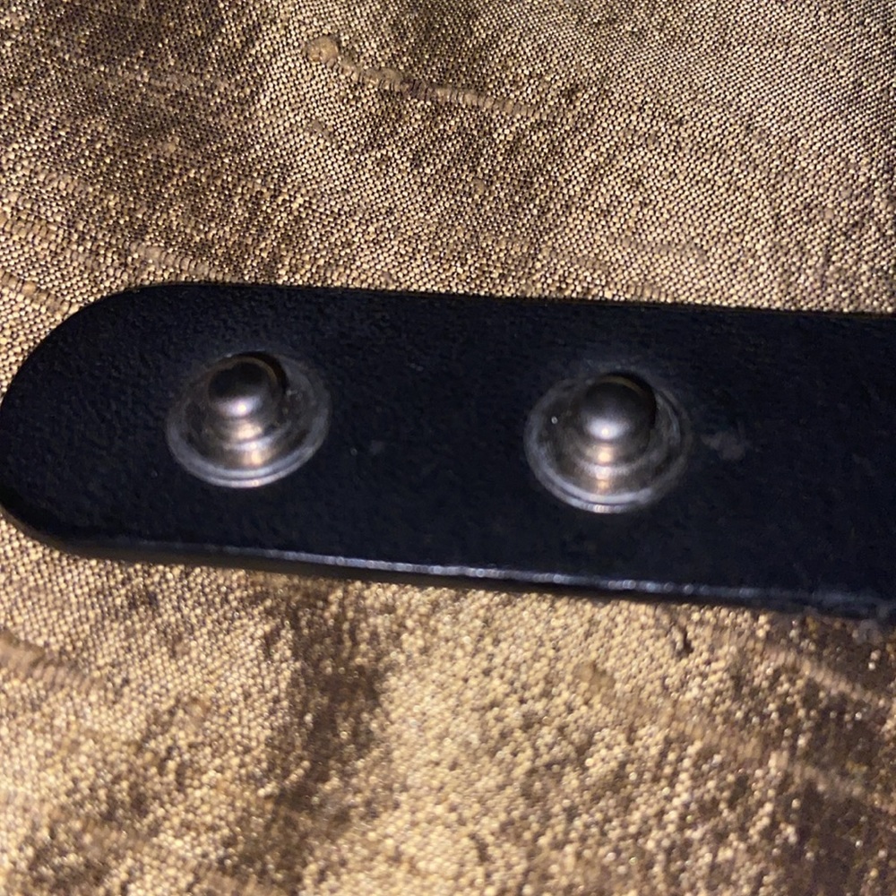 Marc Jacob’s Black Leather Band Bracelet Snap View 5